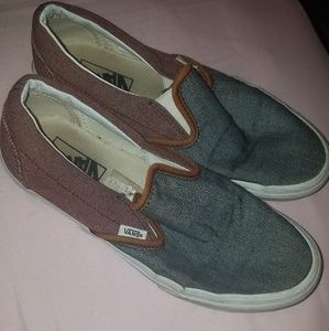 Gray/burgandy vans